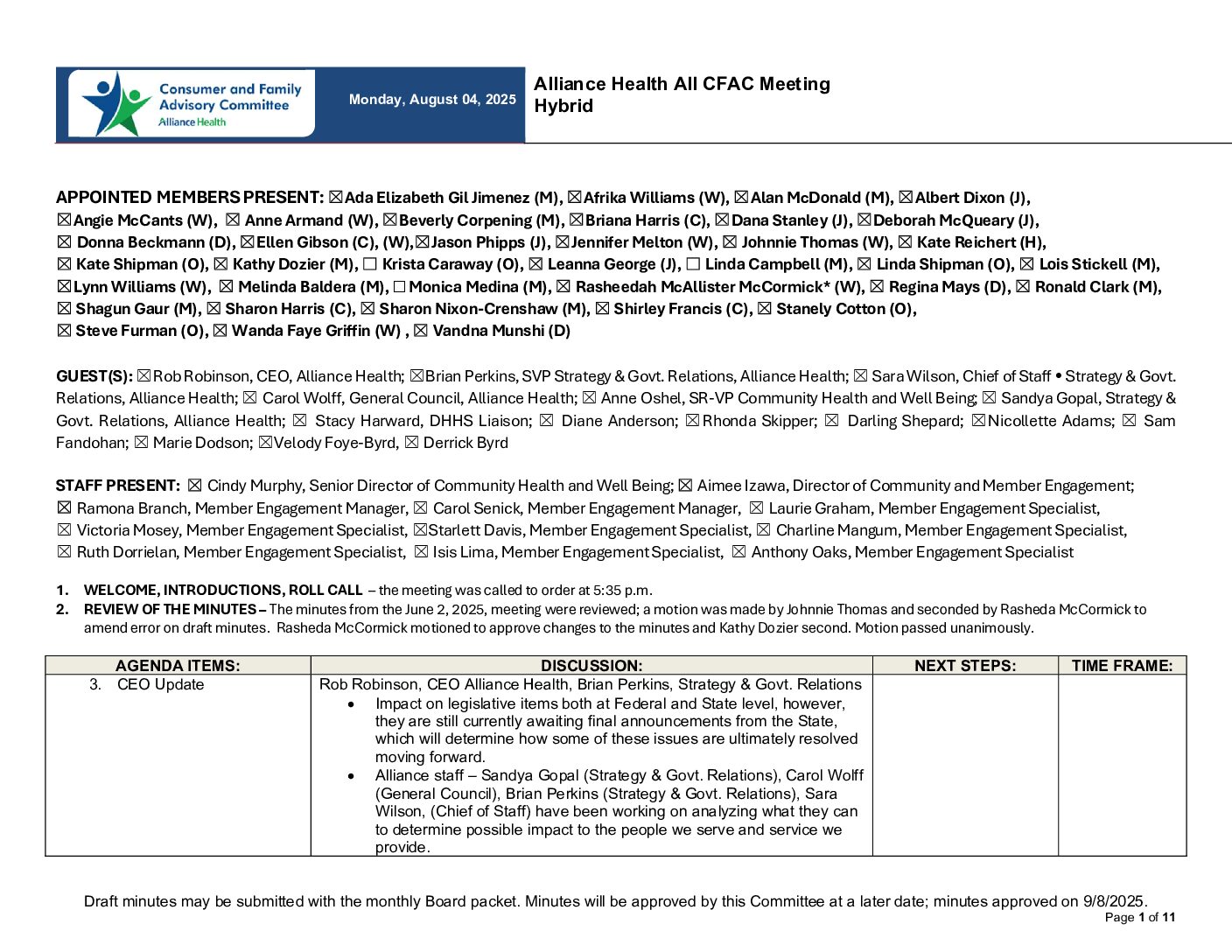 All CFAC Meeting Minutes August 2025
