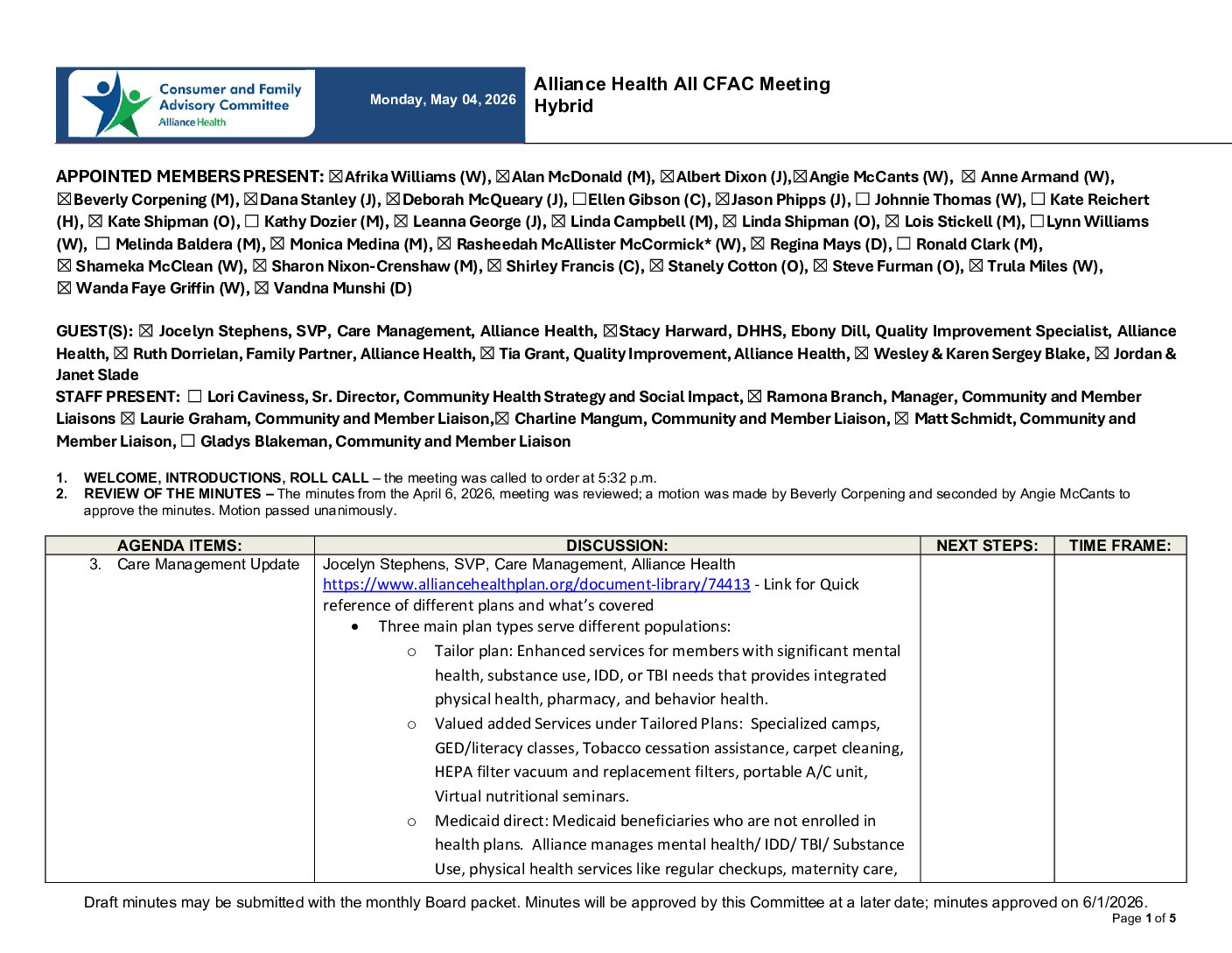 All CFAC Meeting Minutes May 2026