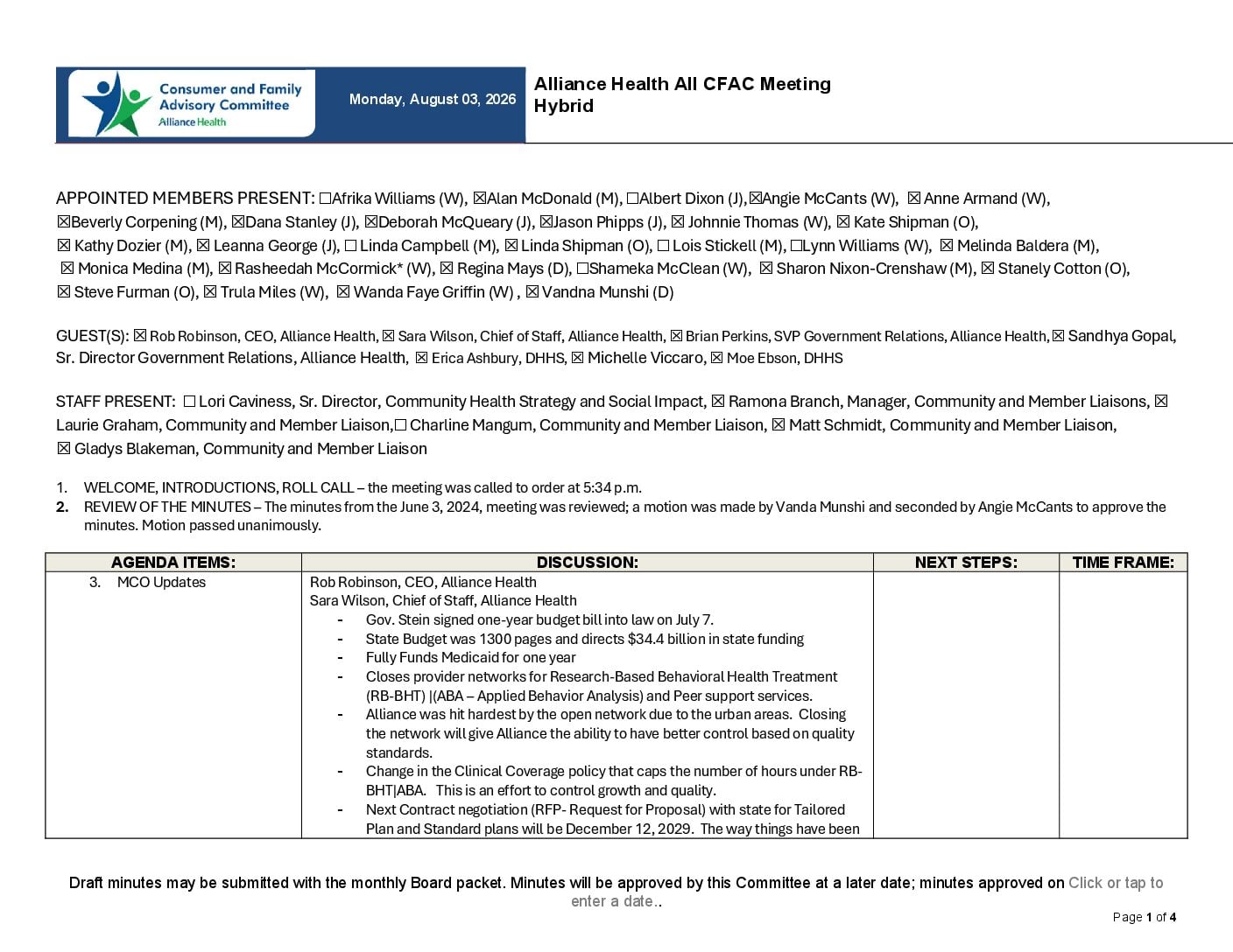 All CFAC Meeting Minutes August 2026