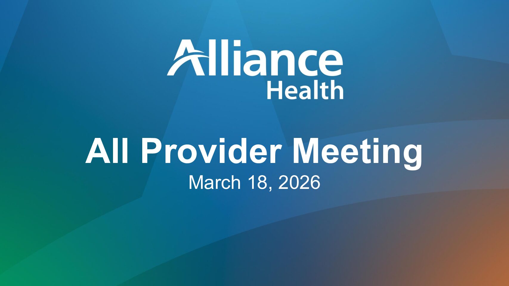 All Provider Meeting March 2026 Presentation