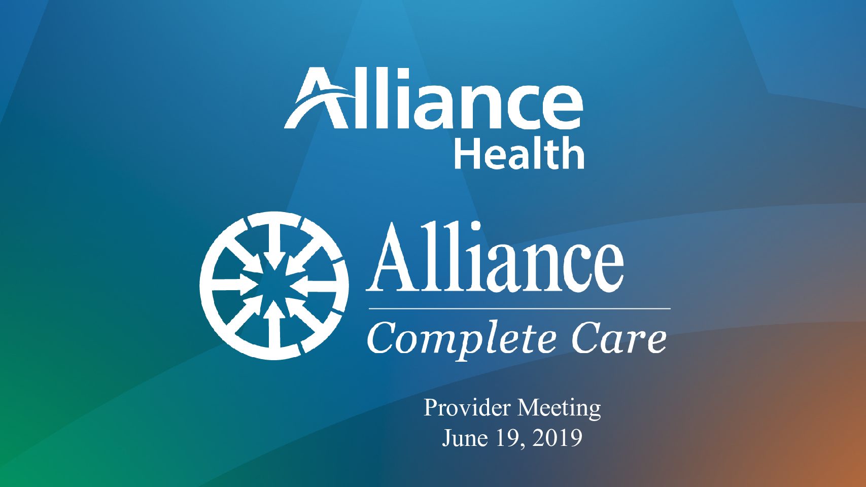 All Provider Presentation June 2019