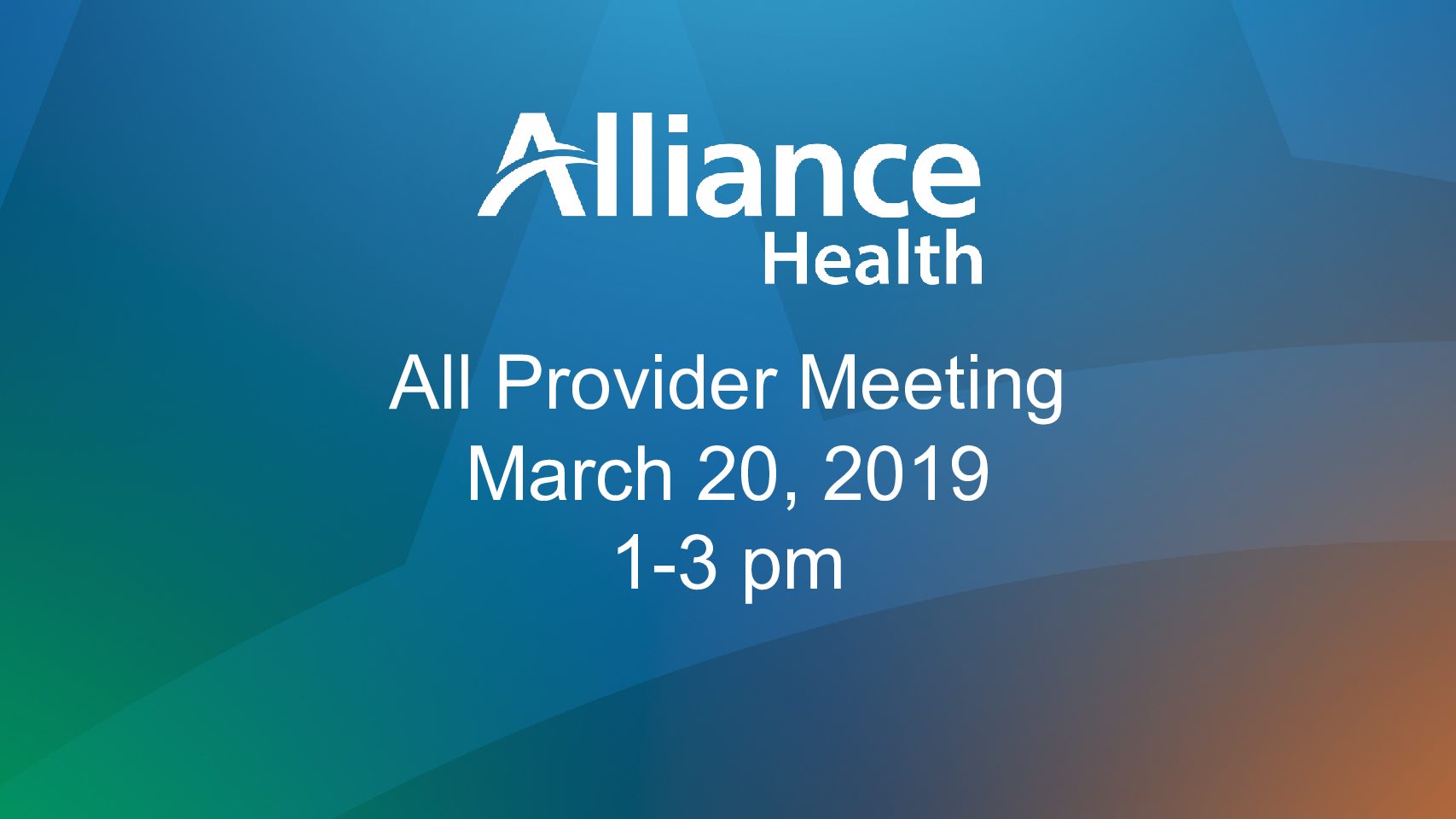 All Provider Presentation March 2019