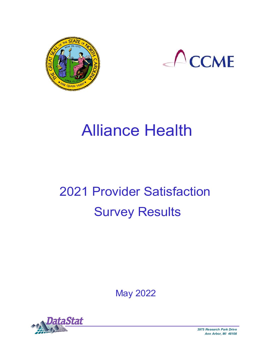 Alliance 2021 Provider Satisfaction Survey Report