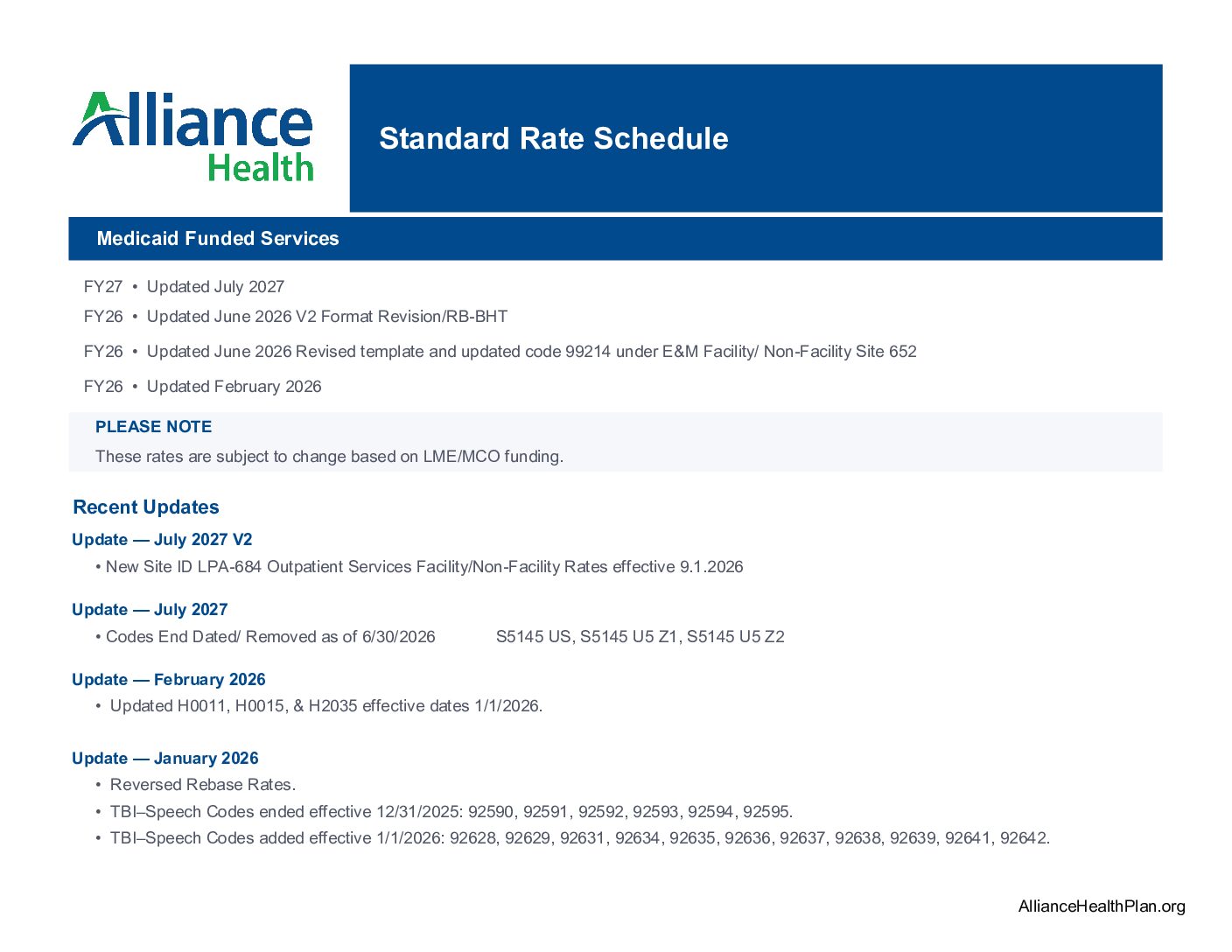 Medicaid Rates Revised FY27 - July 2026