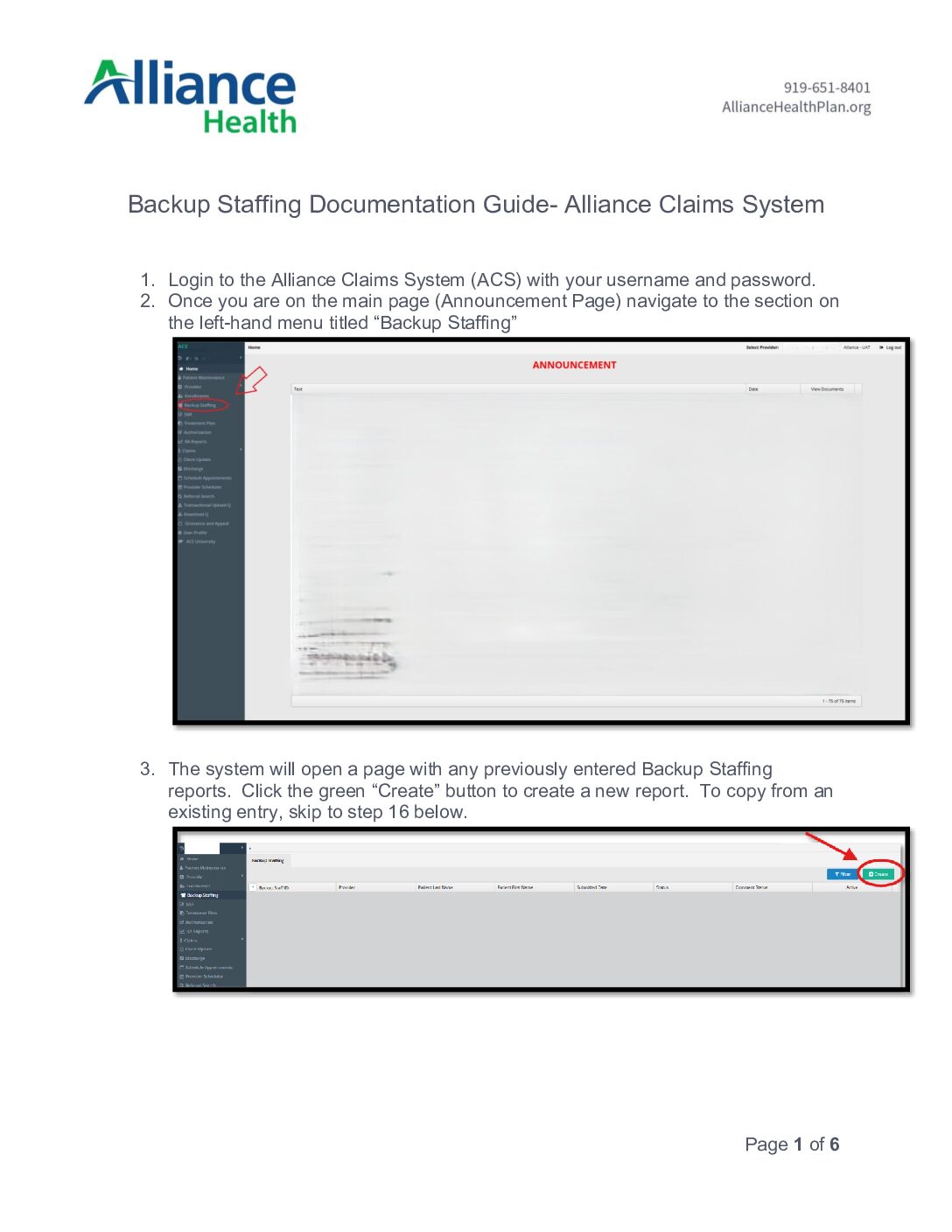 Backup Staffing Guidelines Documentation