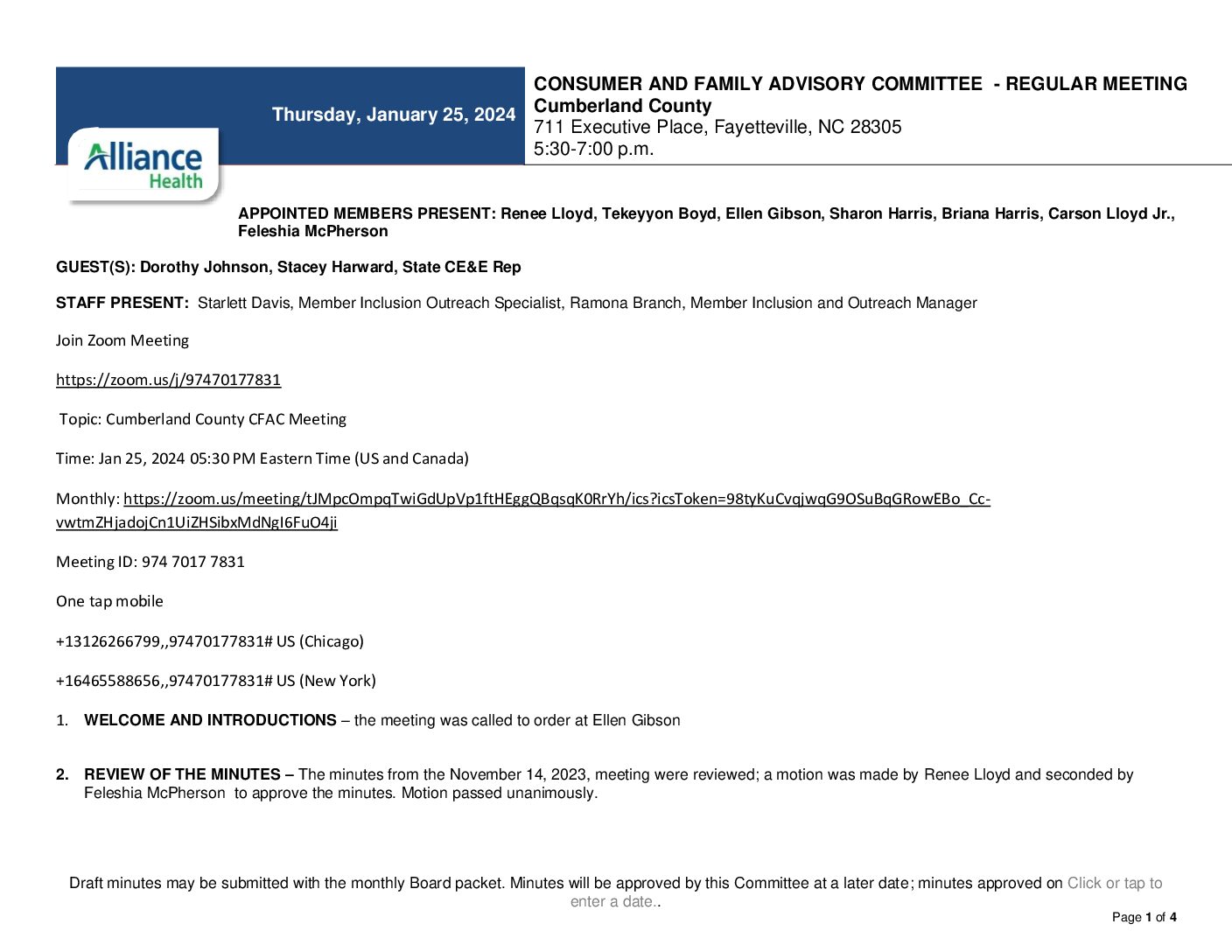 Cumberland County CFAC Minutes January 2024