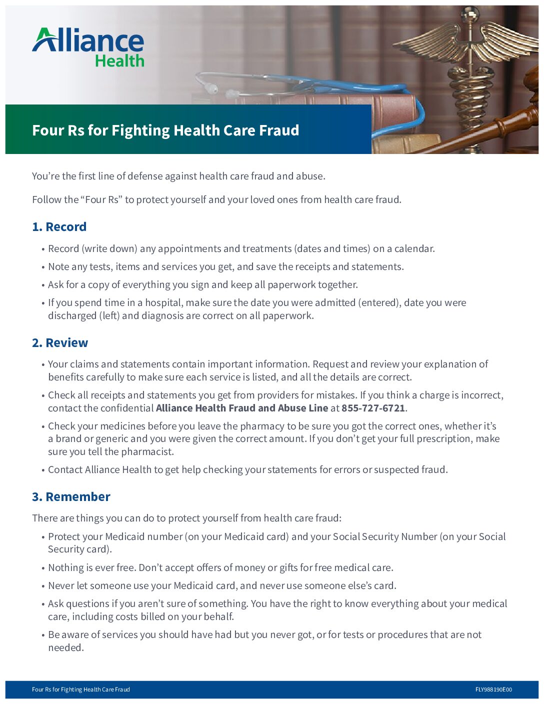 Four Rs for Fighting Health Care Fraud