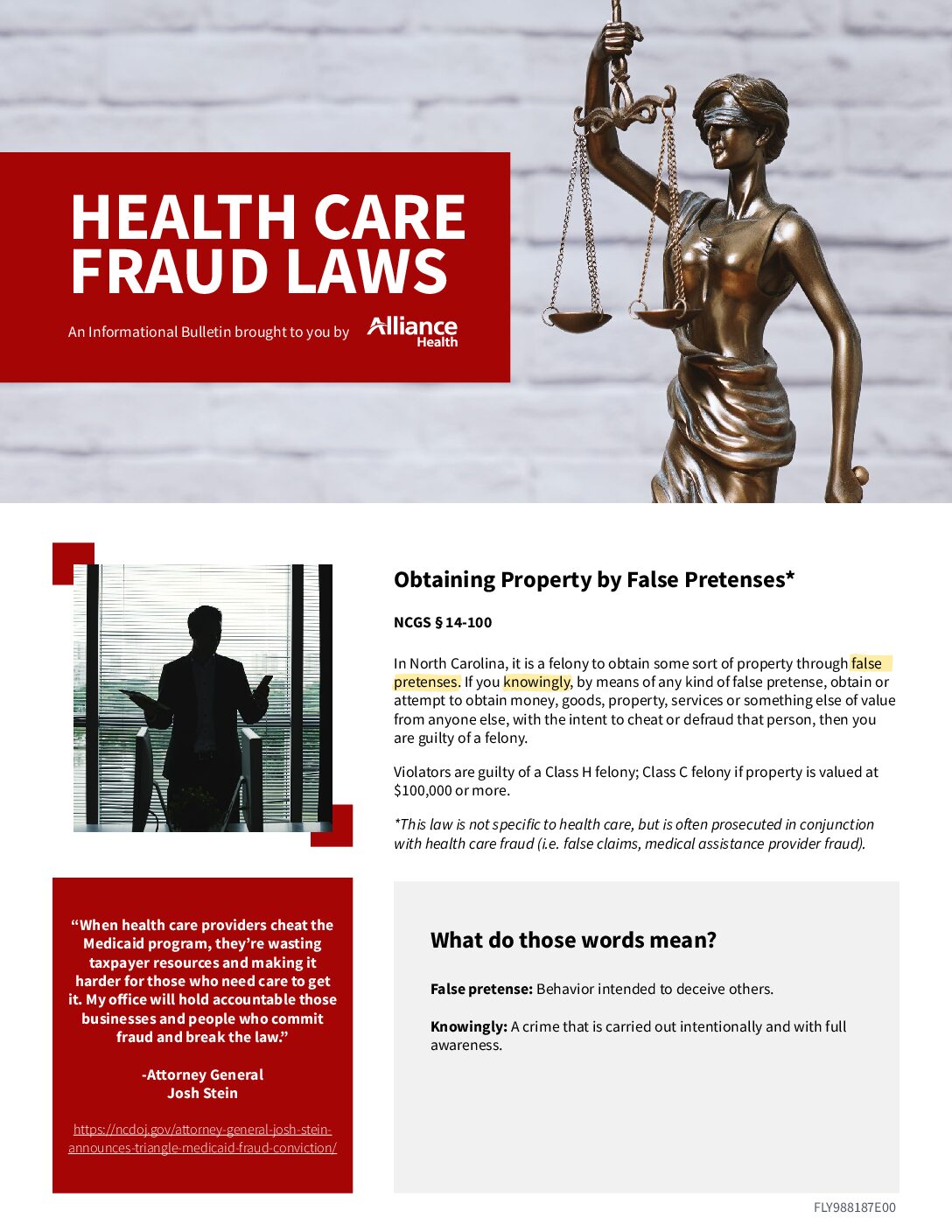 Health Care Fraud Bulletin Obtaining Property by False Pretenses