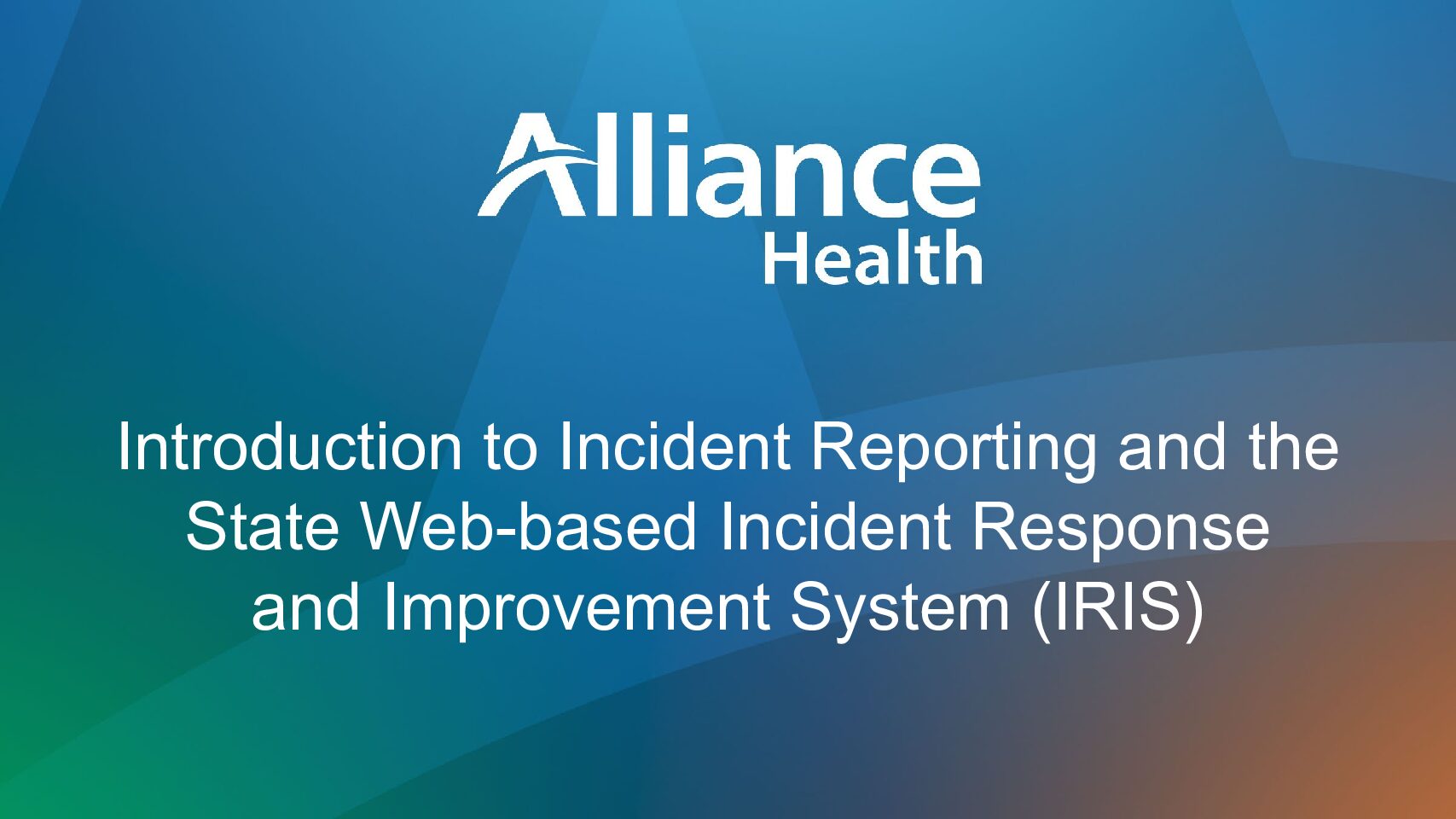 Incident Report Training