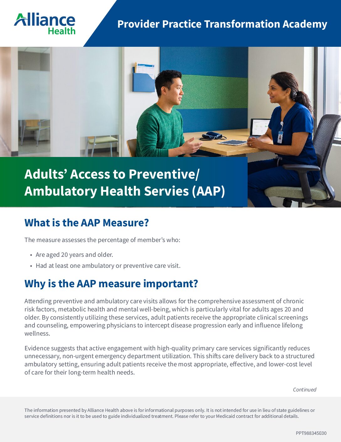 HEDIS Adults’ Access to Preventive/Ambulatory Health Services (AAP)