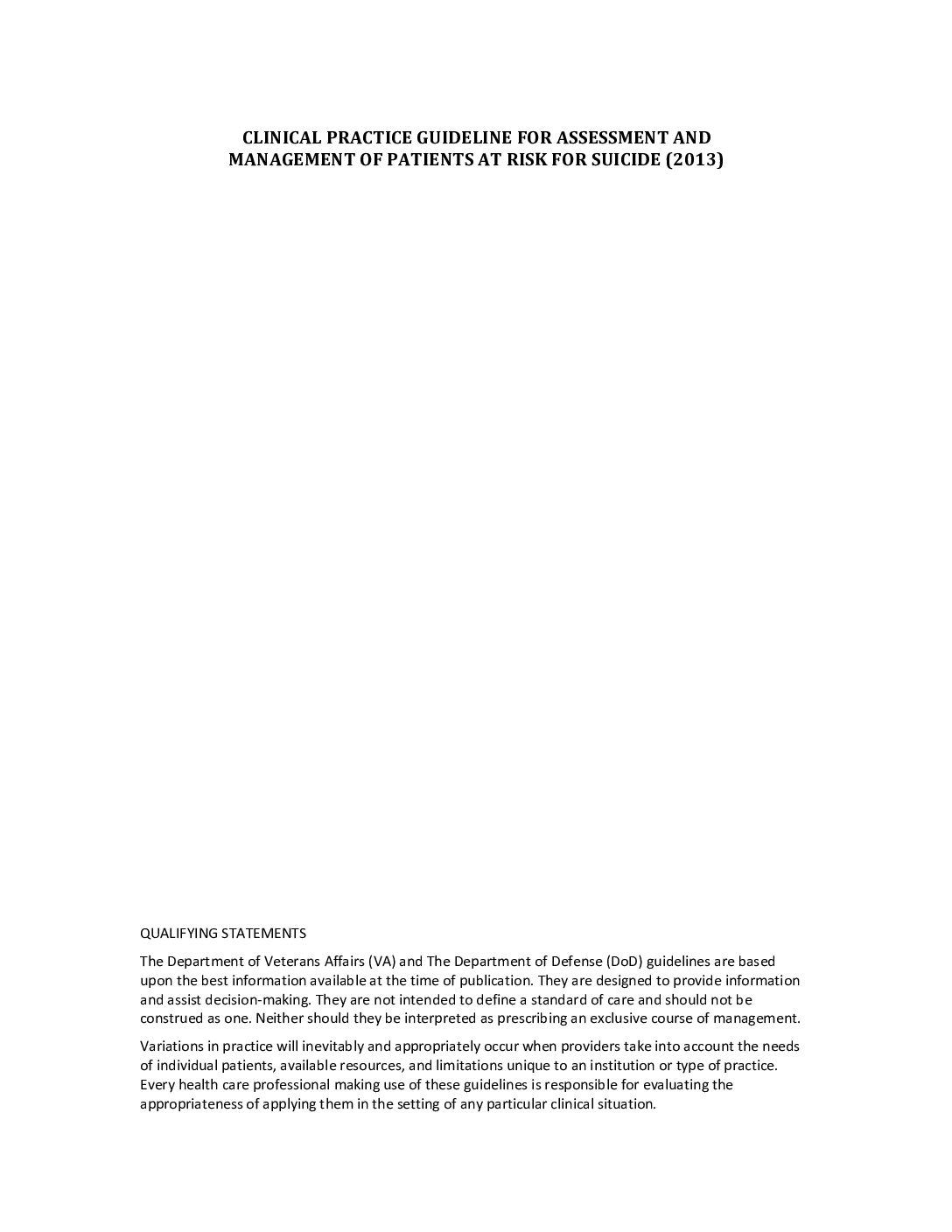 Suicide Adult Risk Guideline Assessment