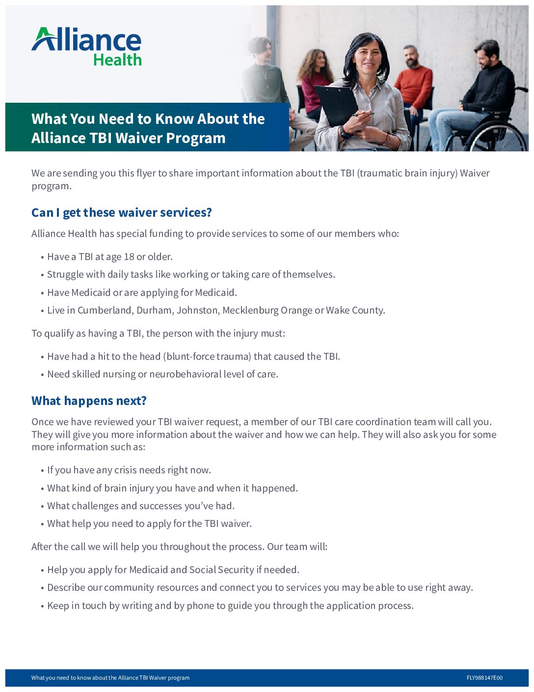 Fact Sheet: What to Know About The TBI Waiver Program