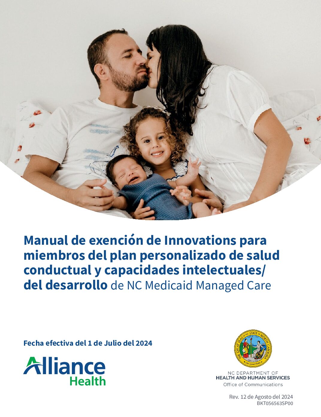 Manual de exención de Innovations para miembros del plan personalizado de salud conductual y capacidades intelectuales/del desarrollo de NC Medicaid Managed Care