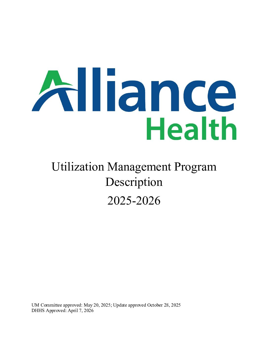 Utilization Management Program Description