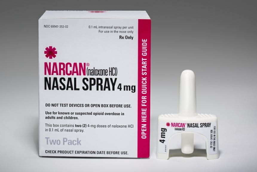box of Naloxone spray